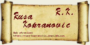 Rusa Kopranović vizit kartica